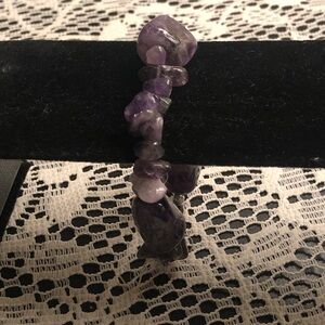 Purple/Green Stone Beaded Bracelet